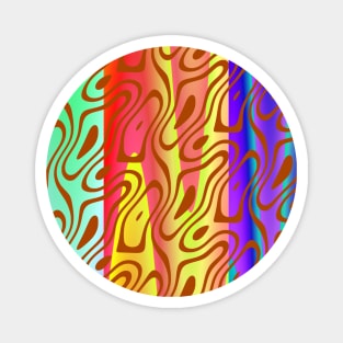 Silhouette Circle Abstract Ripple Brown Green Red Yellow Blue Magnet